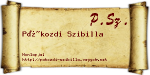 Pákozdi Szibilla névjegykártya